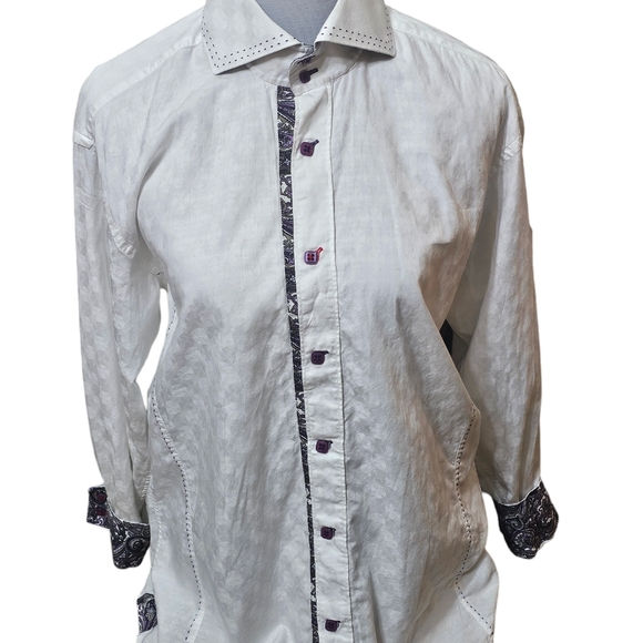 7 Downie St Mens Button Down Shirt Size 4 (Med) White - Picture 1 of 12
